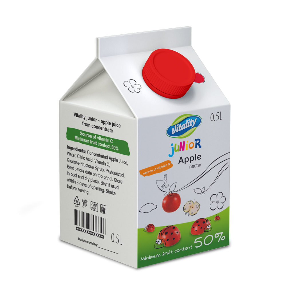 Juice packaging 0.5L - illustration and packaging design